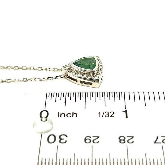 Natural Tourmaline Diamond Pendant Necklace 17" 14k WG 2.49 TCW Certified 308485 - Picture 15 of 16